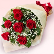 6 pcs Red Roses Bouquet
